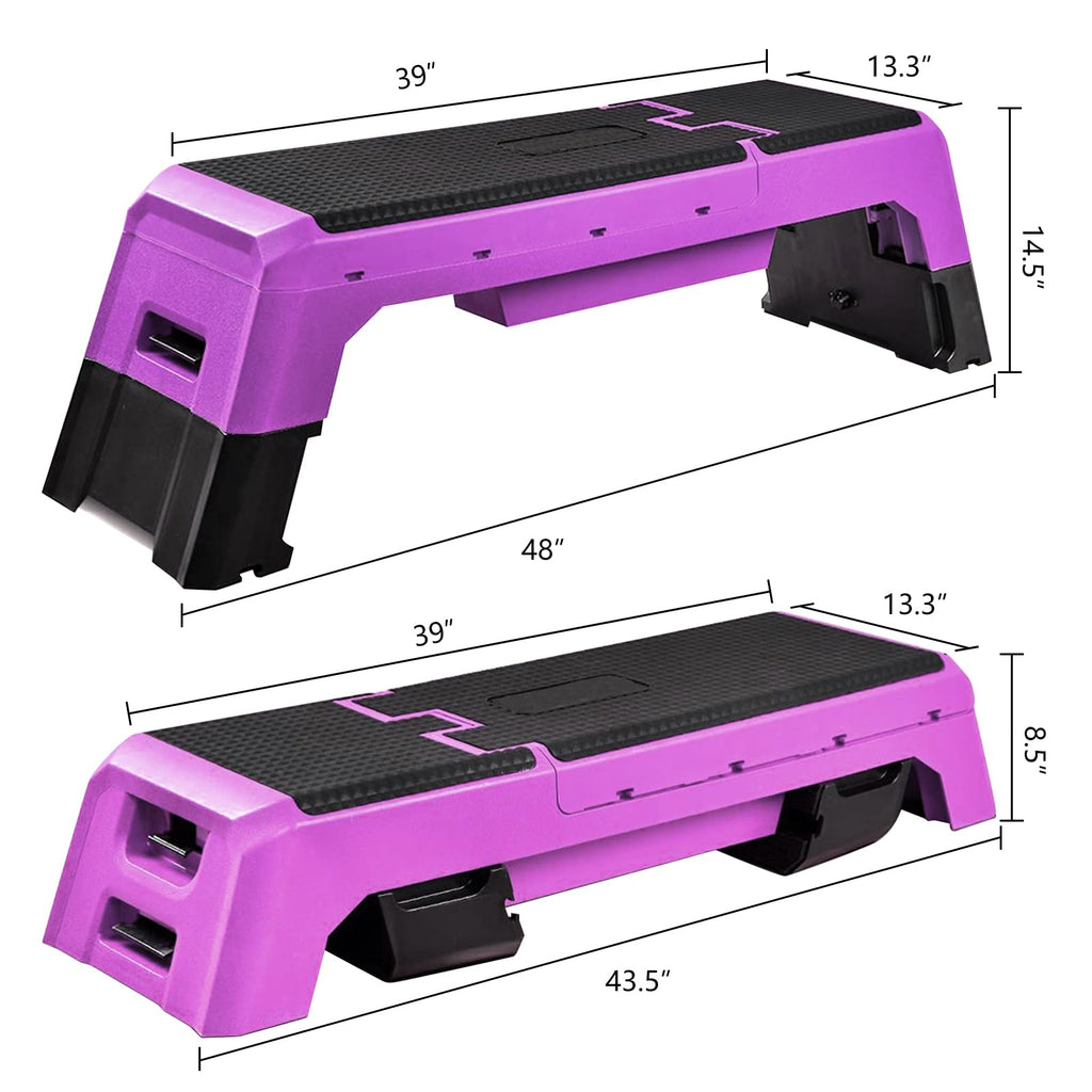 Modern-Depo Adjustable Aerobic Step Deck with Resistance Bands