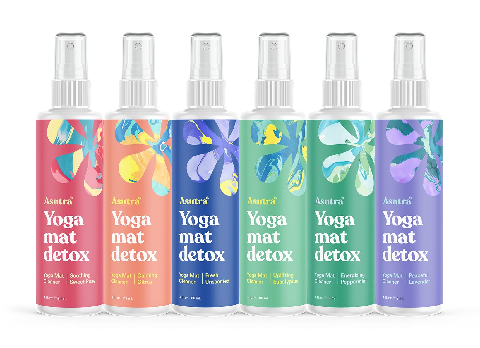 ASUTRA 6-Pack Yoga Mat Cleaner Sprays with Towels