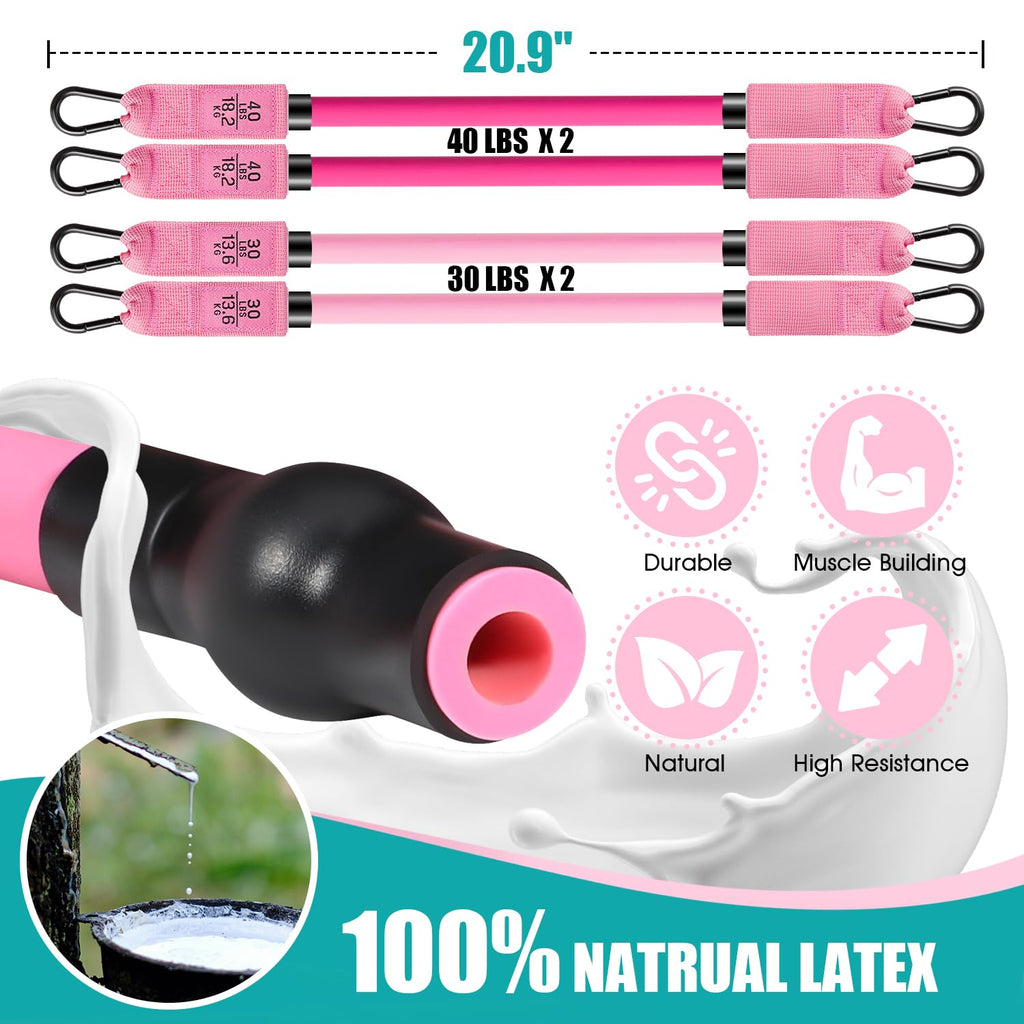 Ayombo Adjustable Pilates Bar Kit with Resistance Bands