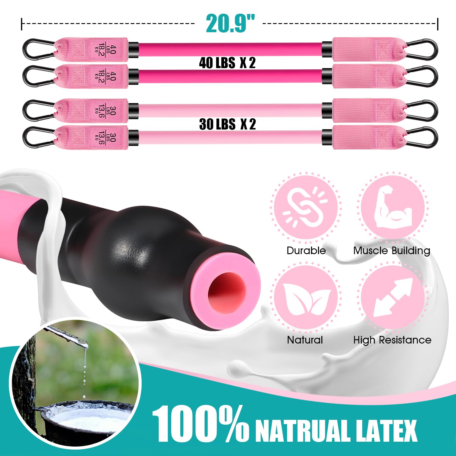 Ayombo Adjustable Pilates Bar Kit with Resistance Bands