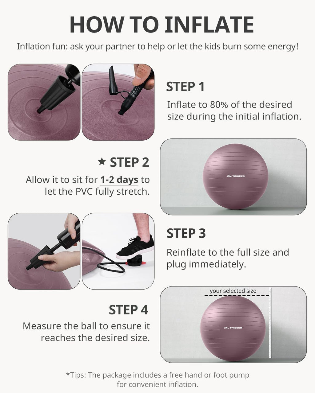 Trideer Stability Exercise Ball for Core and Balance Training