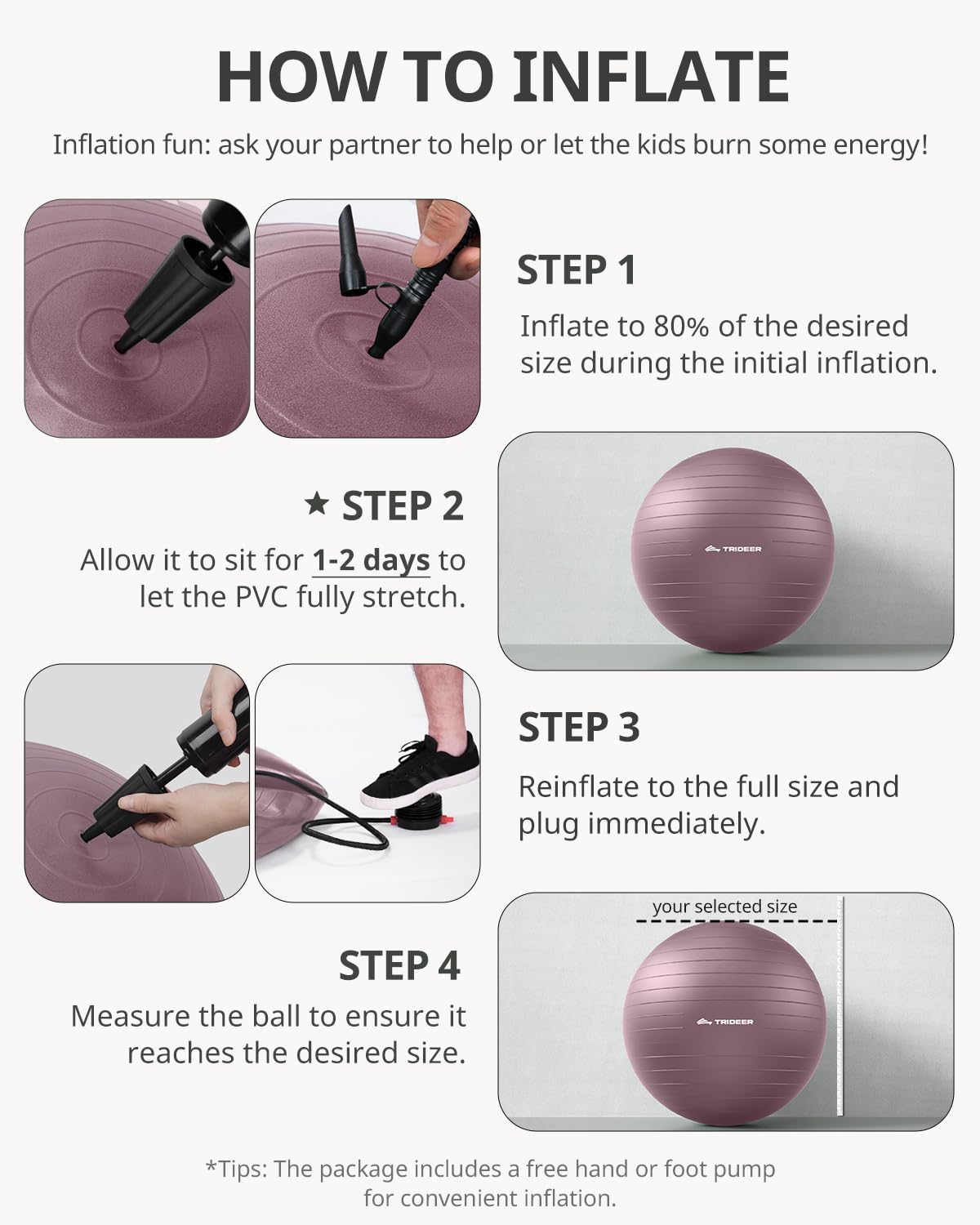 Trideer Stability Exercise Ball for Core and Balance Training