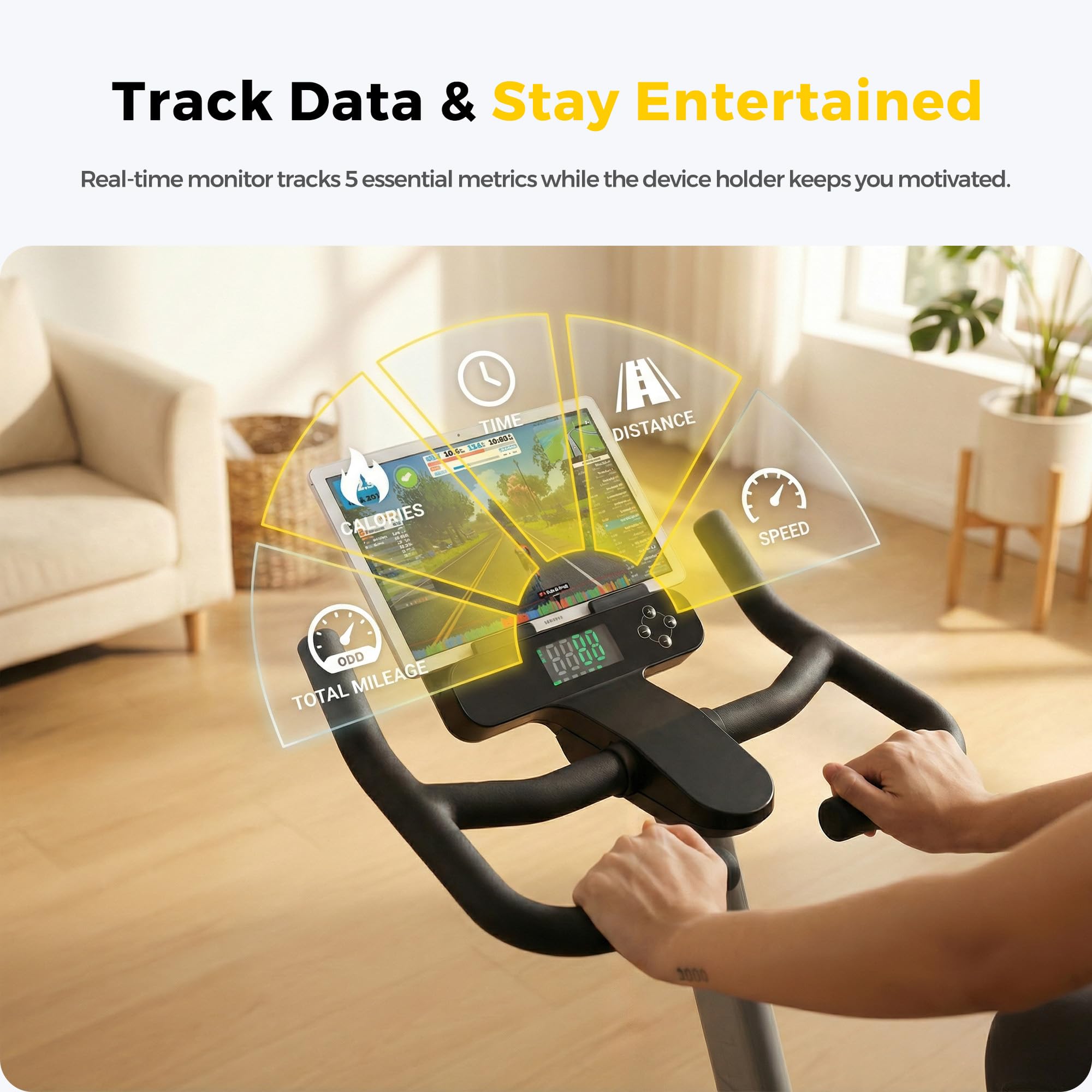 ZAZARI Compact Magnetic Exercise Bike for Home Workouts