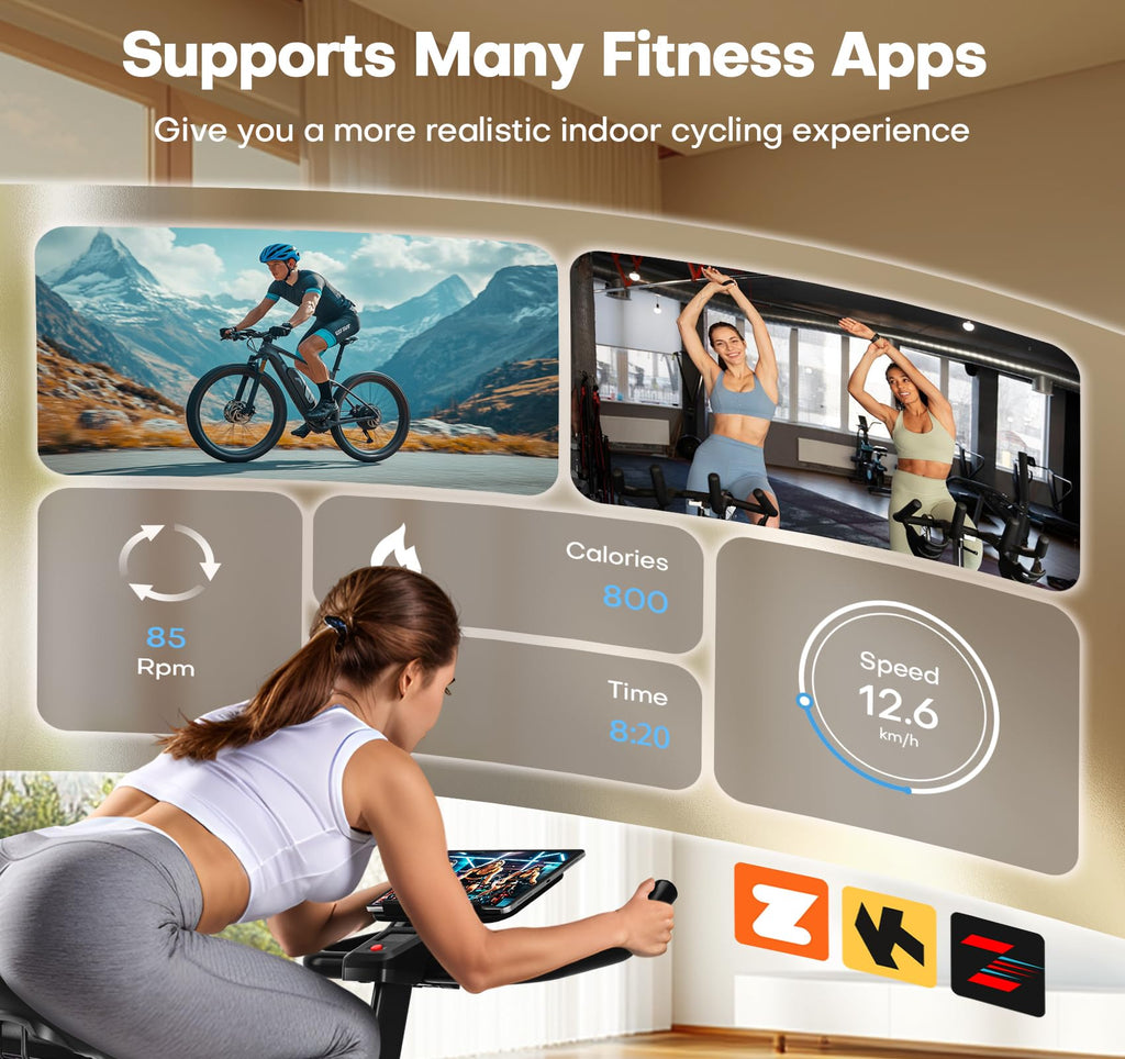CHAOKE Magnetic Resistance Exercise Bike with App Connectivity