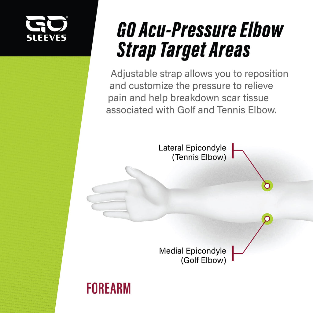 GO SLEEVES Acupressure Tennis Elbow Strap for Pain Relief