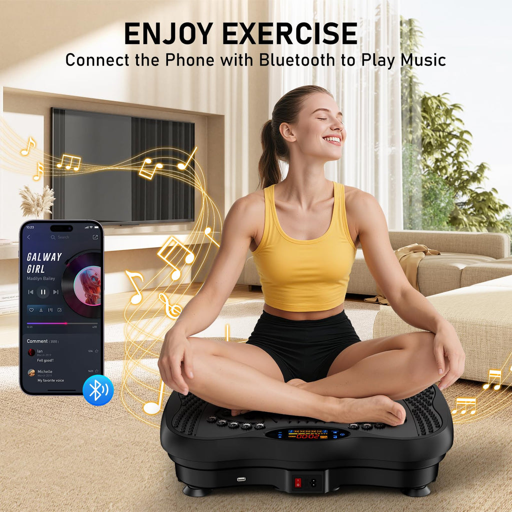 GLYLF 130-Level Vibration Plate with Resistance Bands
