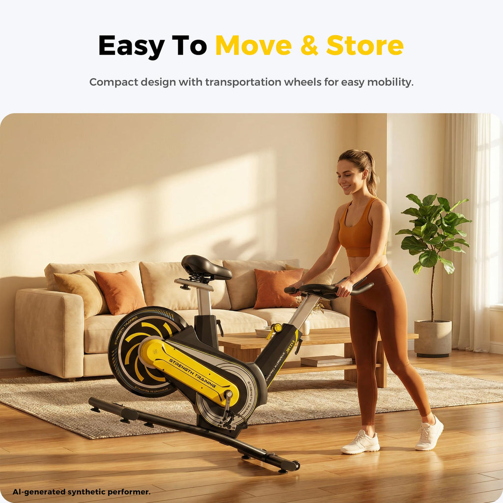 ZAZARI Compact Magnetic Exercise Bike for Home Workouts