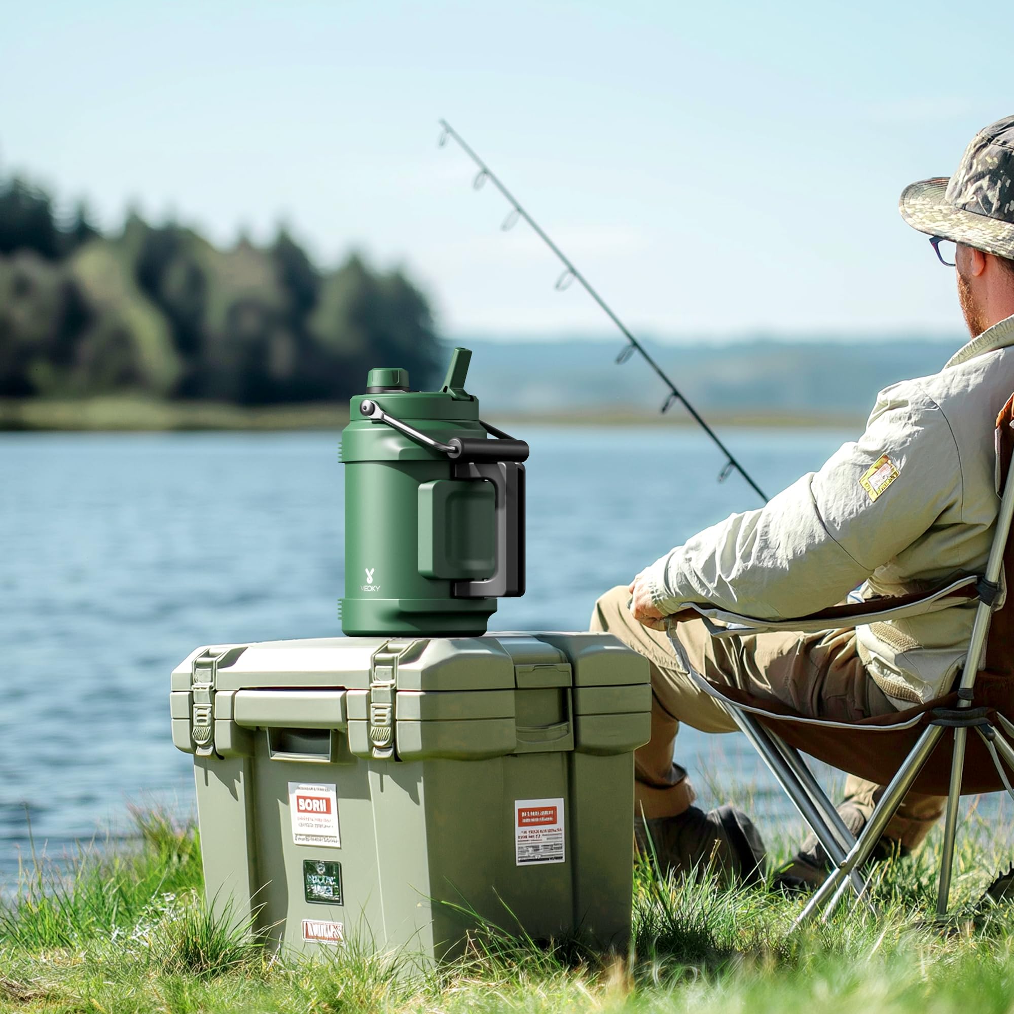 Meoky 1-Gallon Insulated Stainless Steel Water Jug