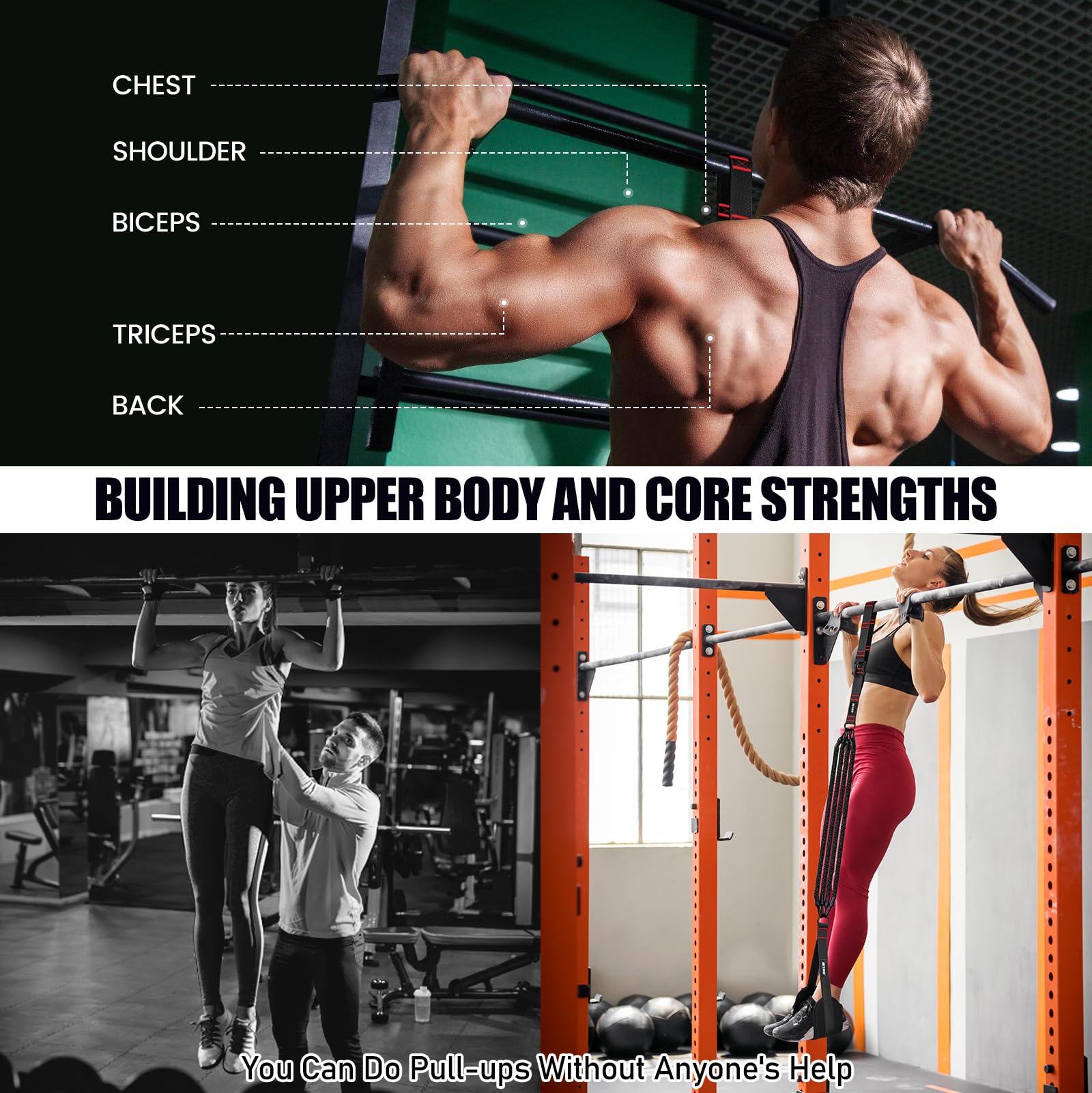 260 lb Heavy-Duty Pull-Up Assistance Band Set