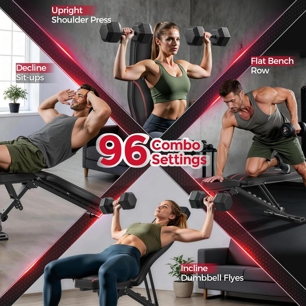 FLYBIRD WB2 Adjustable Foldable Weight Bench for Home Gym