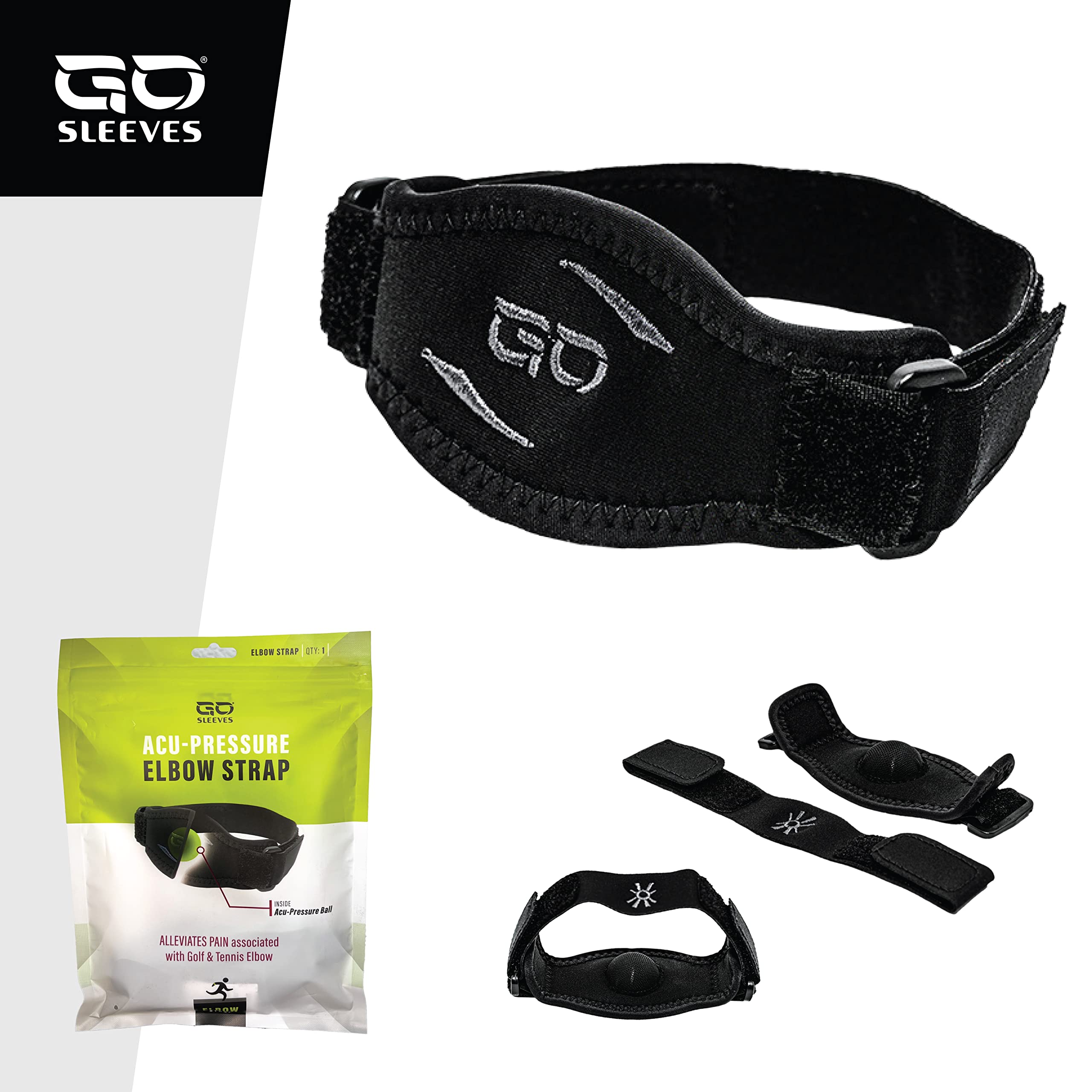 GO SLEEVES Acupressure Tennis Elbow Strap for Pain Relief