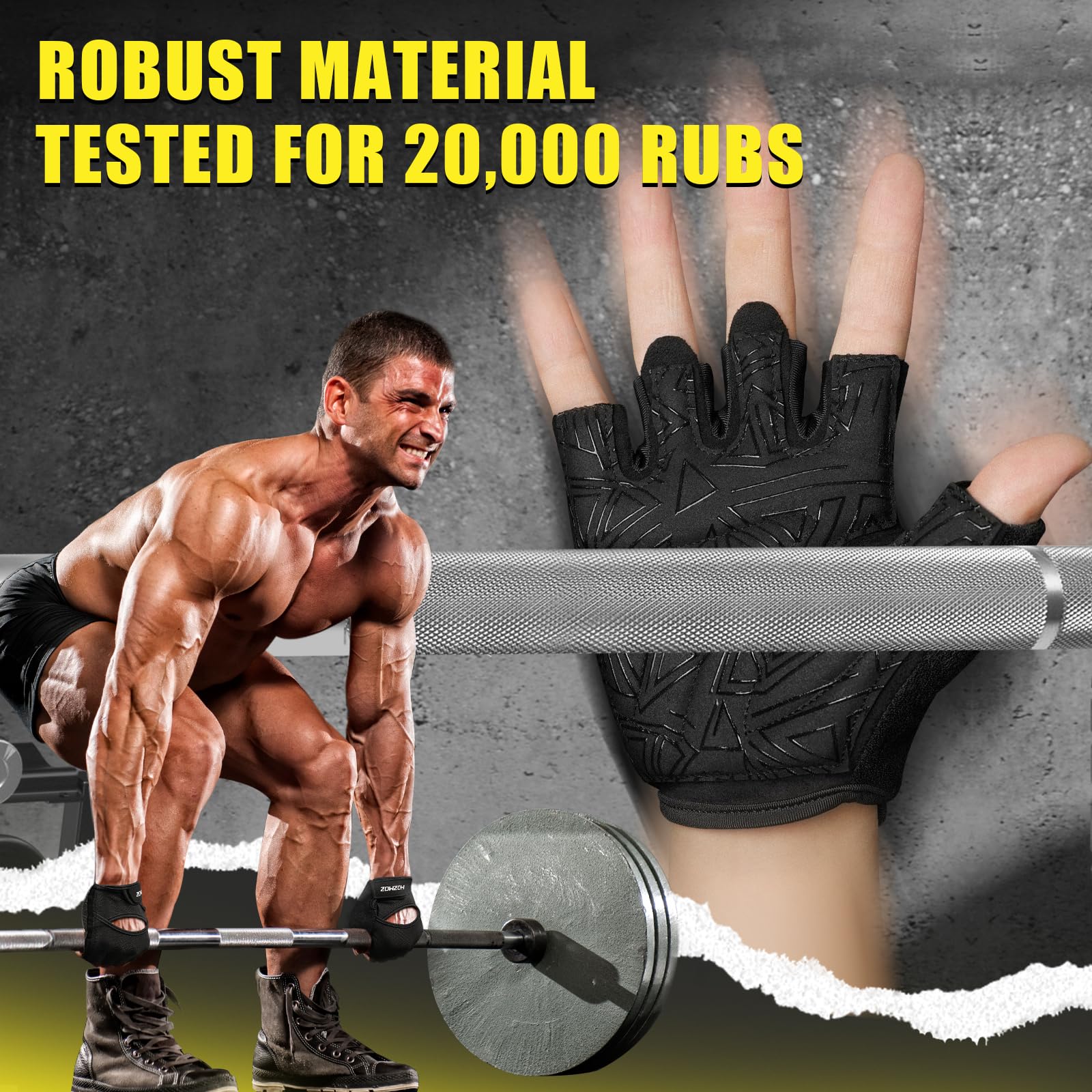 HOZMOZ Ventilated Weightlifting Gloves with Full Palm Grip