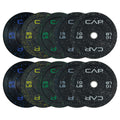 CAP 260 lb Speckled Olympic Bumper Plate Set with Steel Hubs