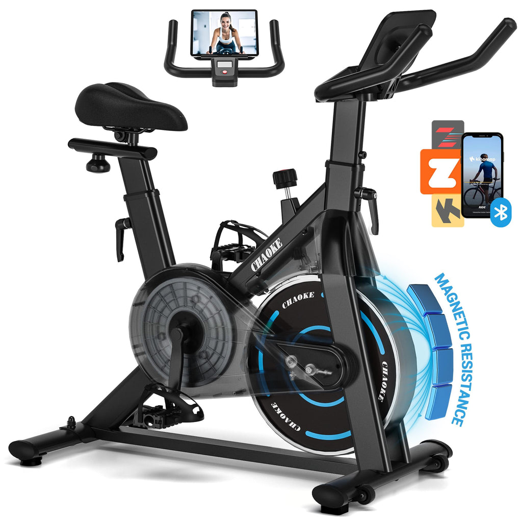 CHAOKE Magnetic Resistance Exercise Bike with App Connectivity