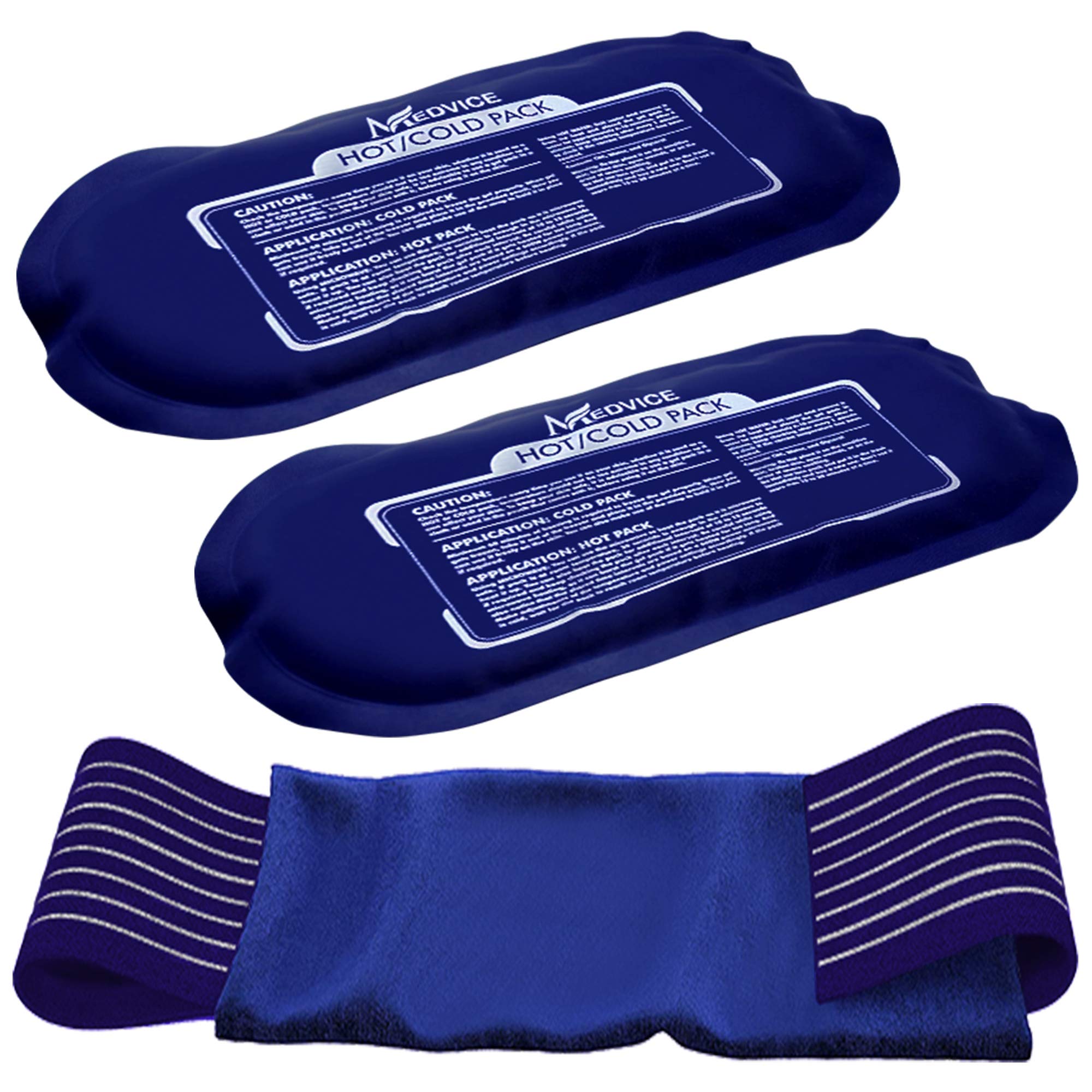 3-Piece Reusable Hot and Cold Gel Pack Set for Pain Relief