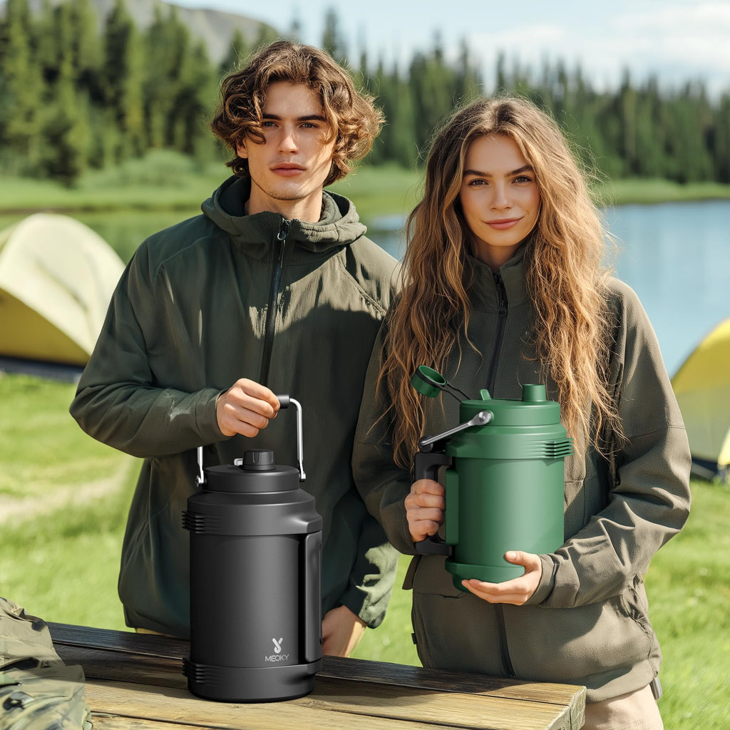 Meoky 1-Gallon Insulated Stainless Steel Water Jug