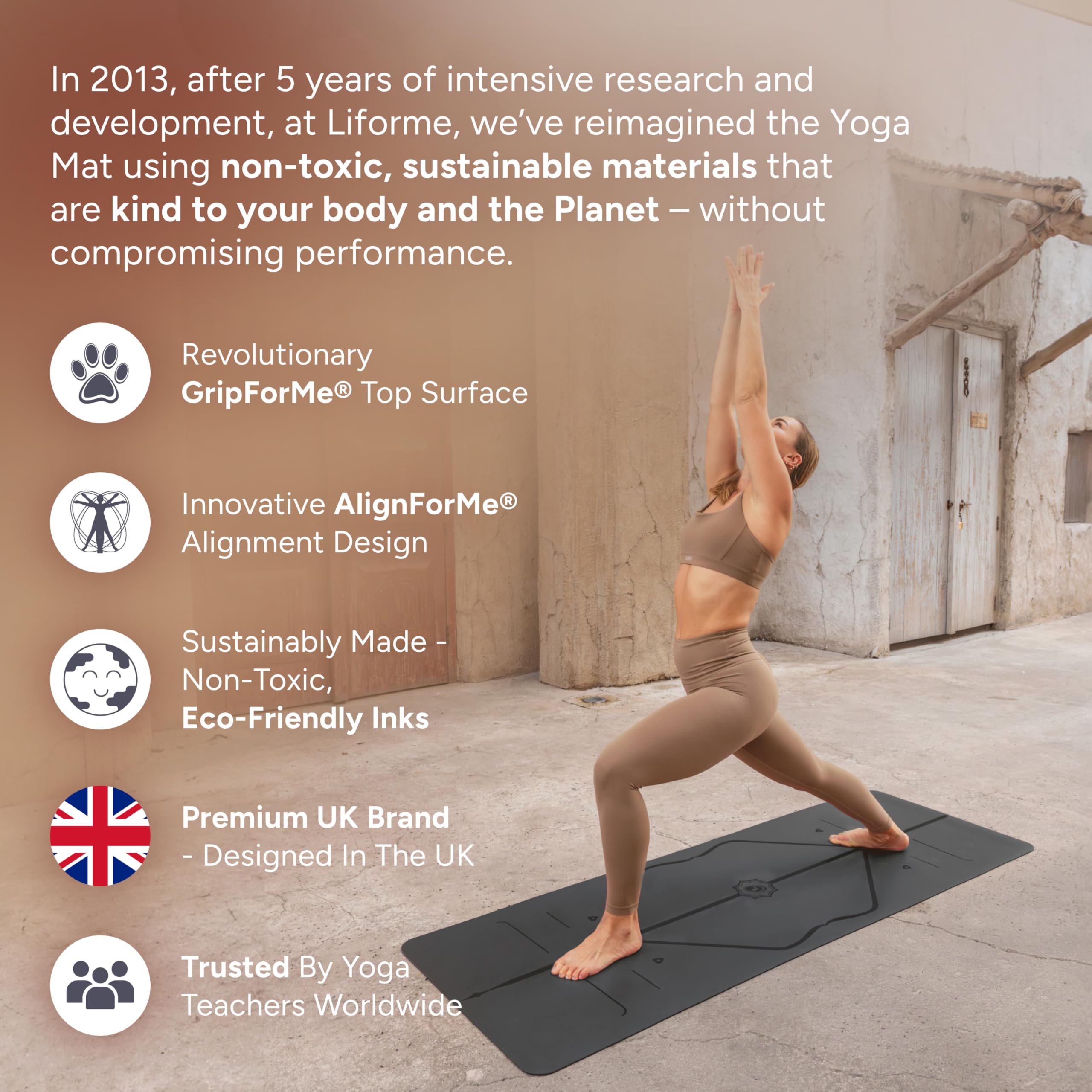 Liforme Original Yoga Mat with Alignment System and Bag