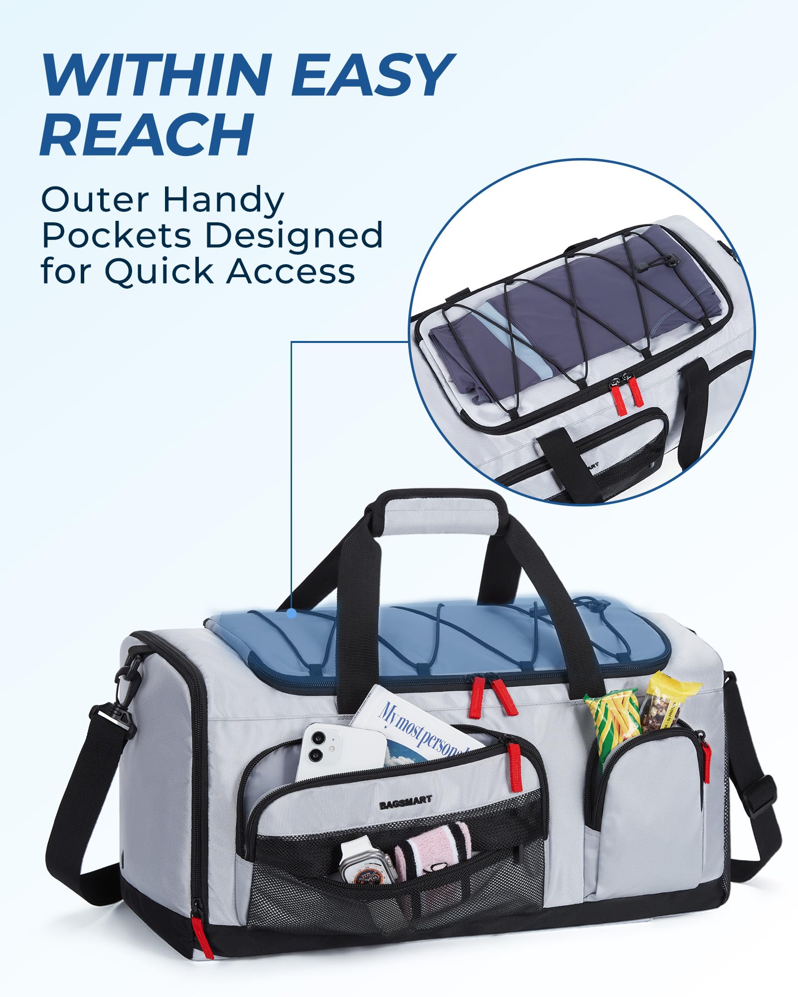 BAGSMART 35L Gym Duffel Backpack with Shoe Compartment