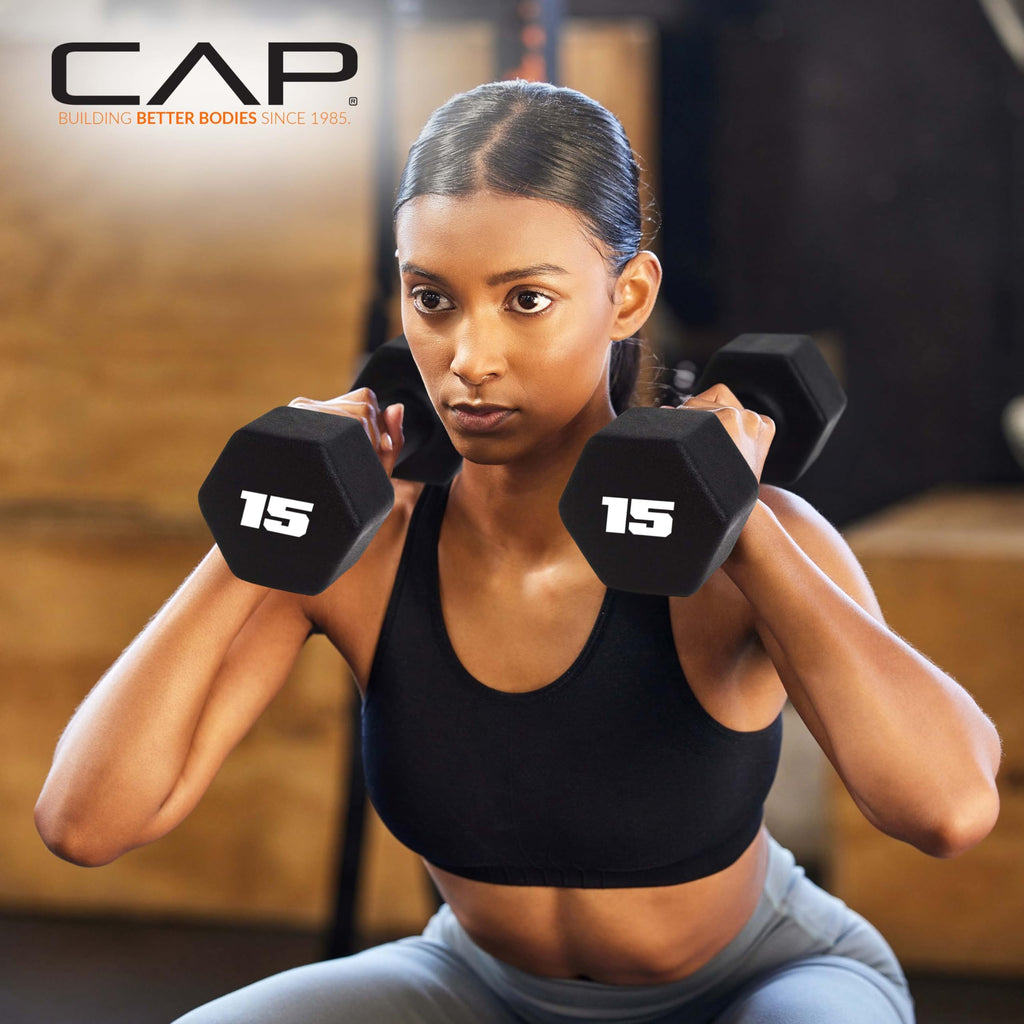 CAP Barbell 15 lb Neoprene Dumbbell Pair for Workouts