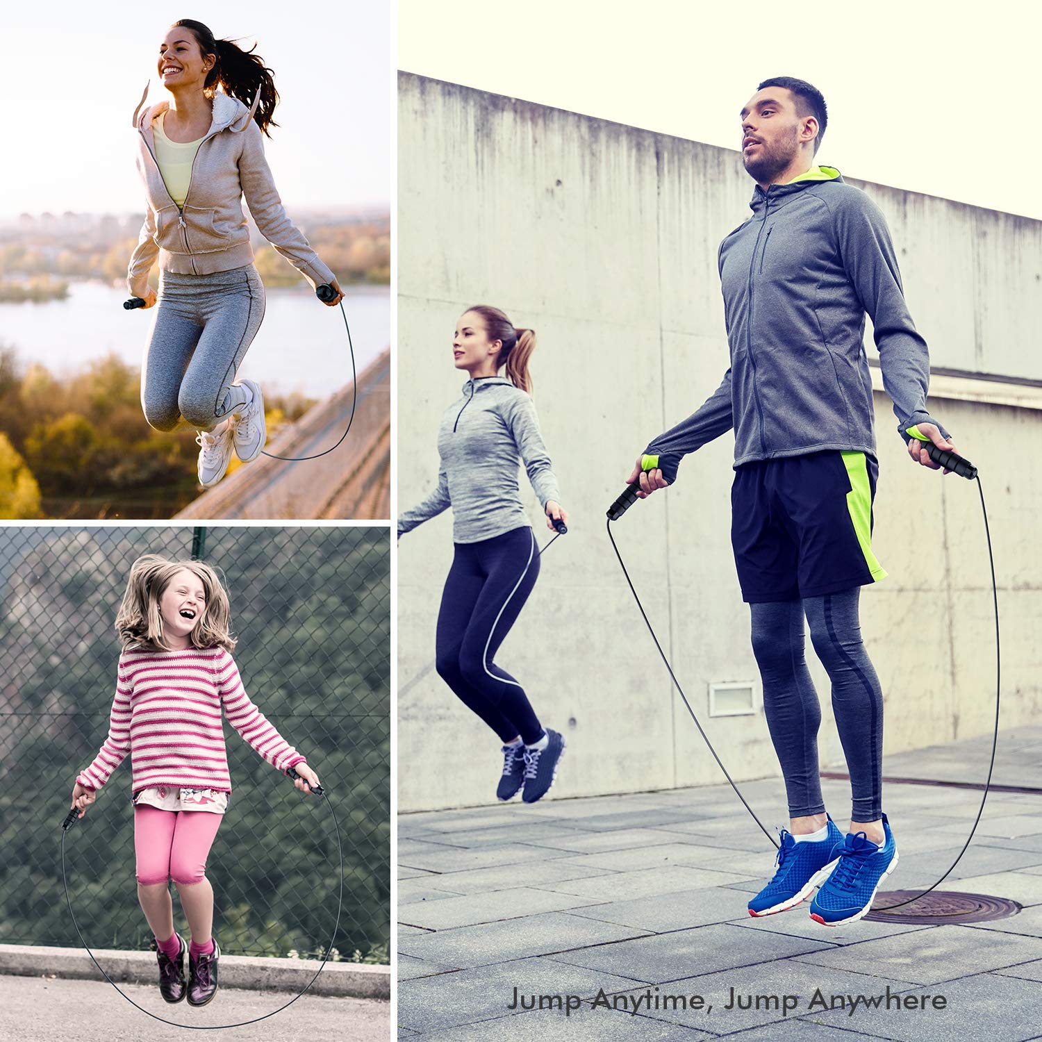 Tangle-Free Speed Jump Rope with Adjustable Foam Handles