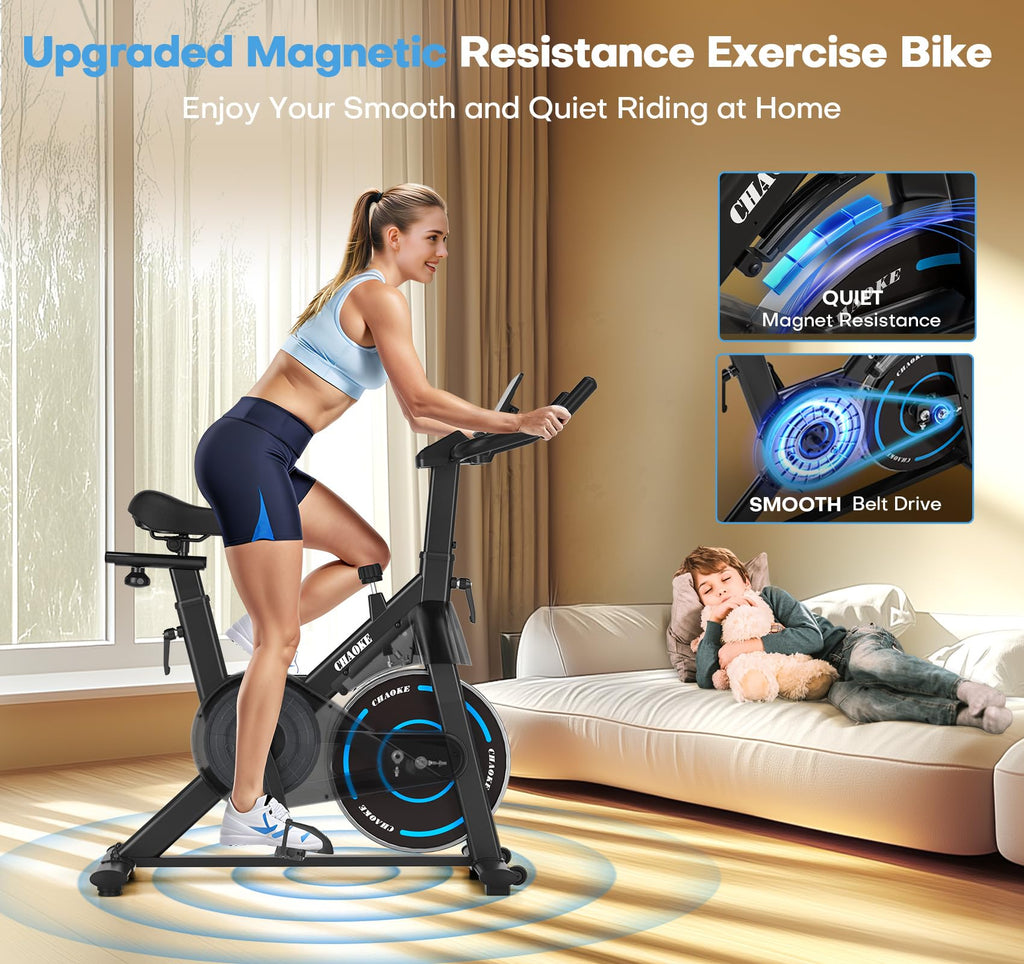 CHAOKE Magnetic Resistance Exercise Bike with App Connectivity