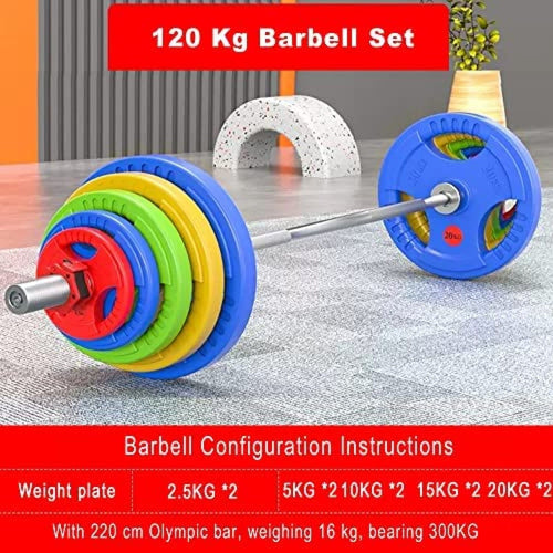150 kg Olympic Barbell Set with 220 cm Bar and Rubber Plates