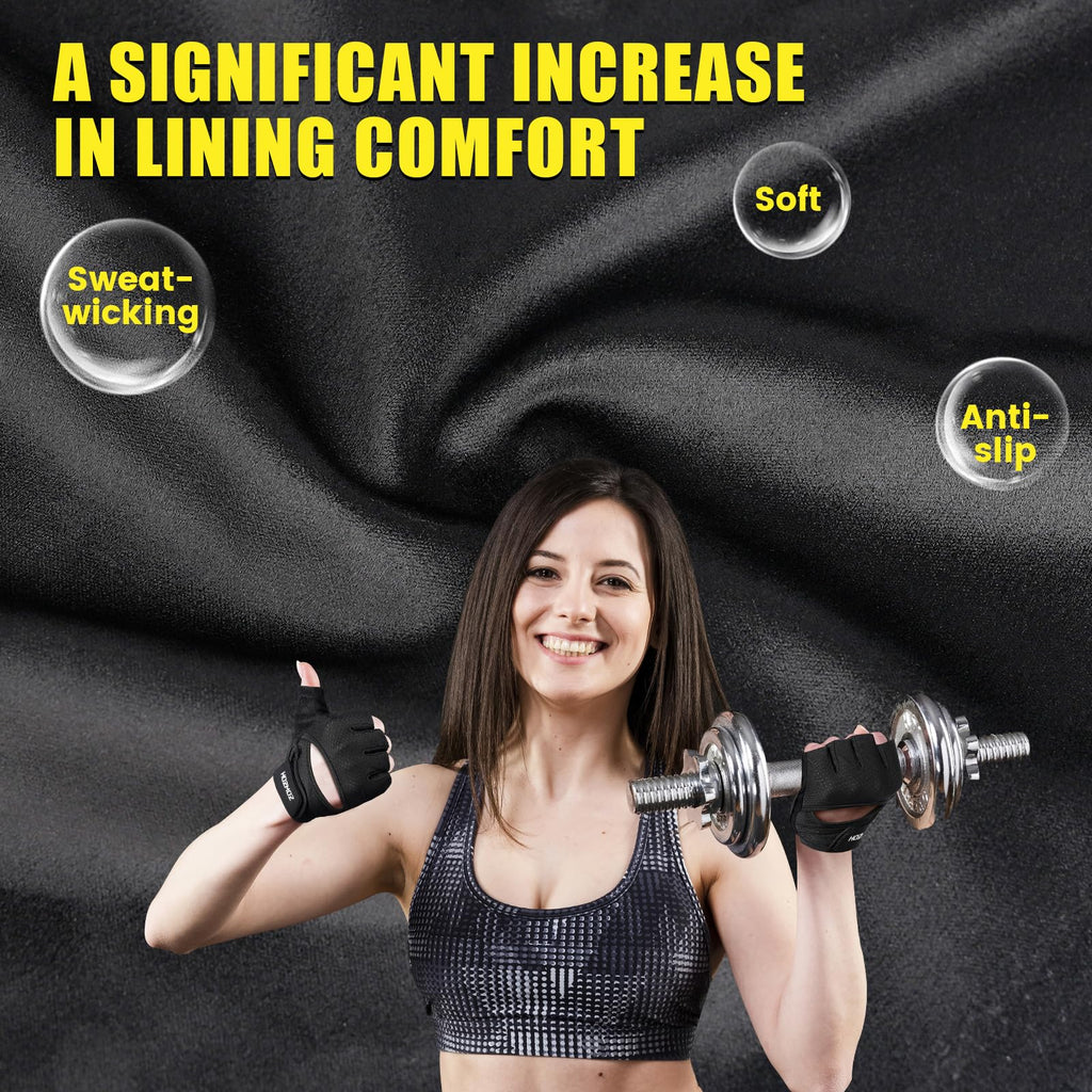 HOZMOZ Ventilated Weightlifting Gloves with Full Palm Grip