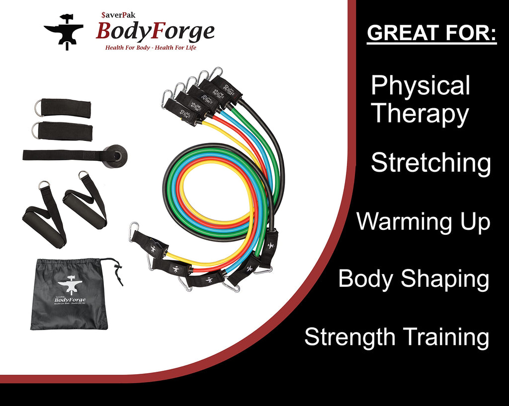 BodyForge Fabric Hip and Tube Resistance Band Bundle