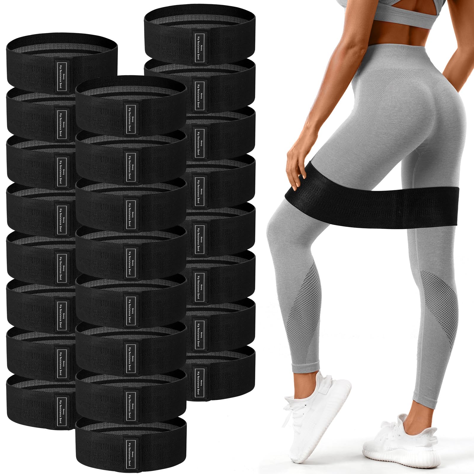 Bunnycool 24-Pack Heavy Fabric Resistance Loop Bands