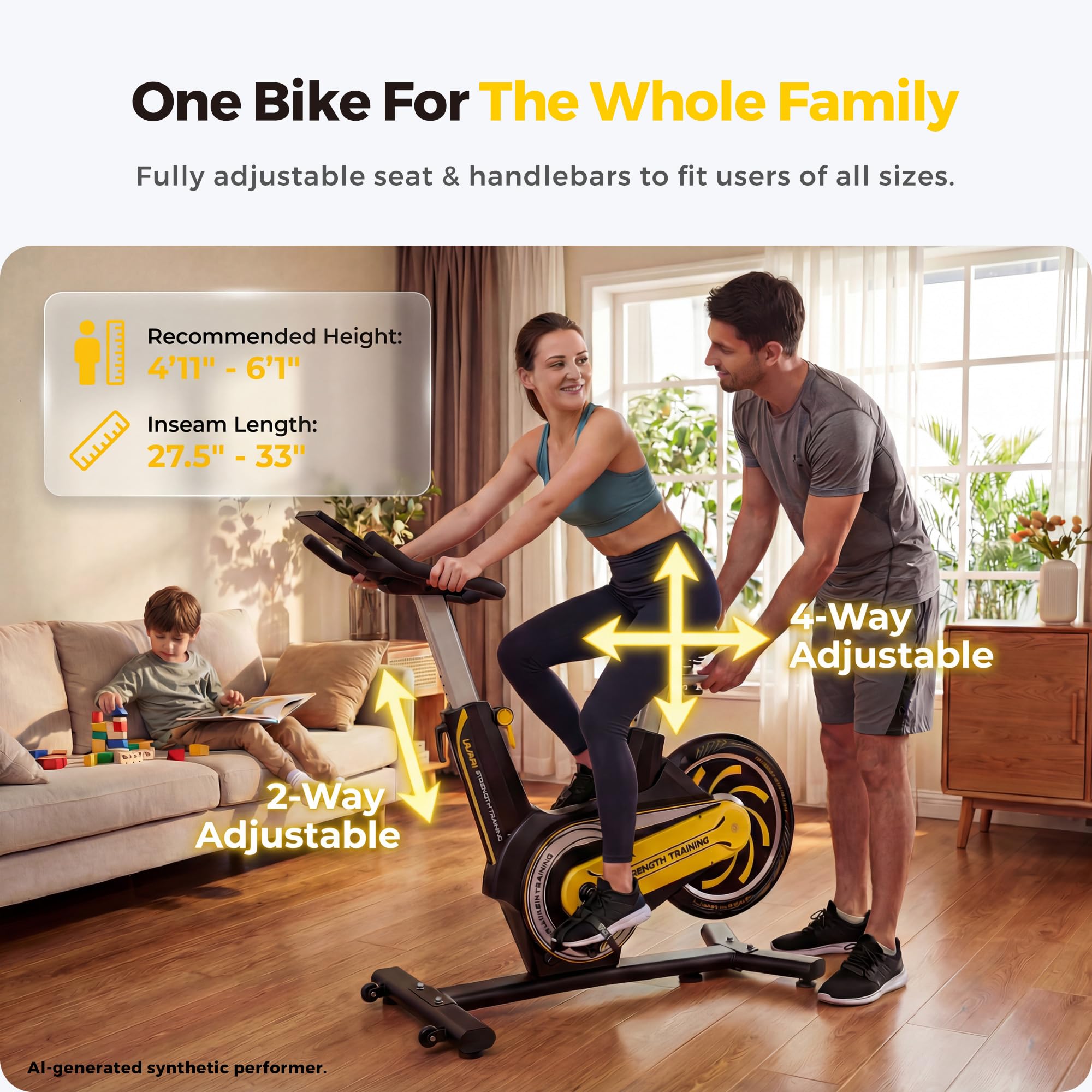 ZAZARI Compact Magnetic Exercise Bike for Home Workouts