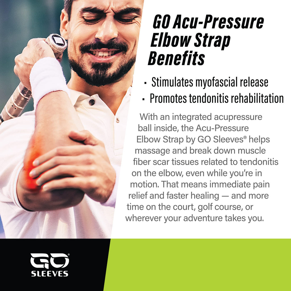 GO SLEEVES Acupressure Tennis Elbow Strap for Pain Relief