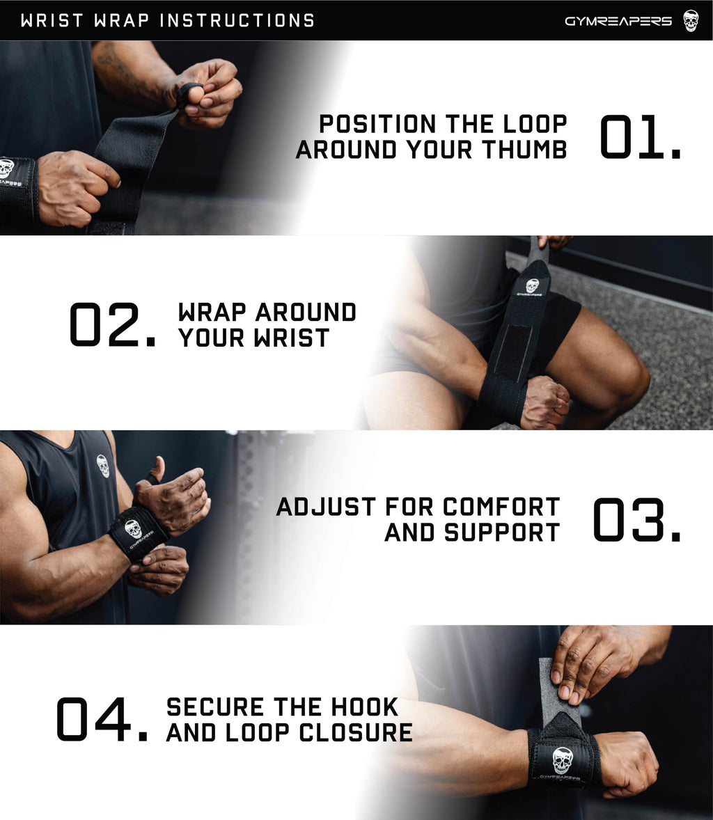 Gymreapers 18-Inch Weightlifting Wrist Wraps for Support