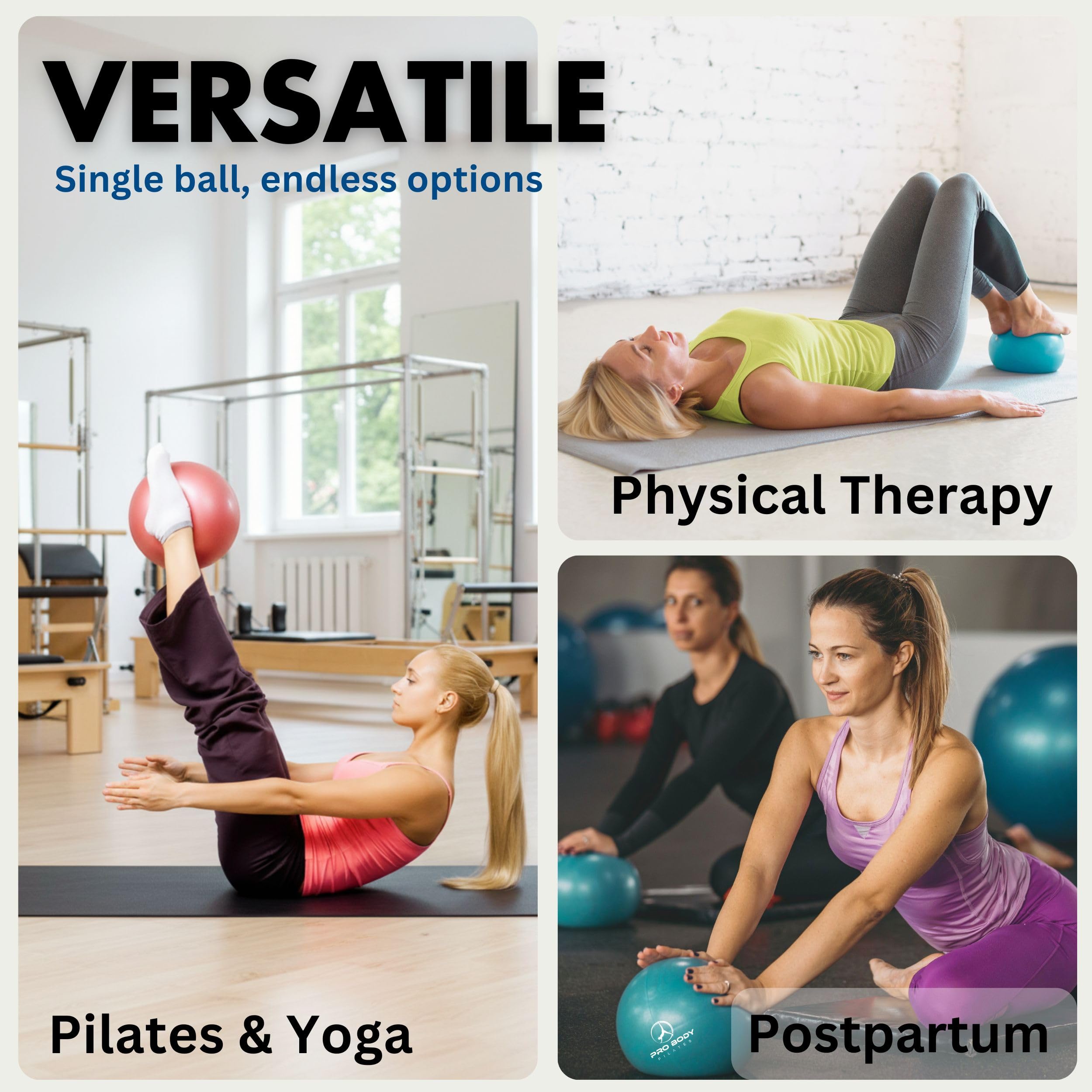 ProBody 9-Inch Pilates Ball for Core and Stability Training