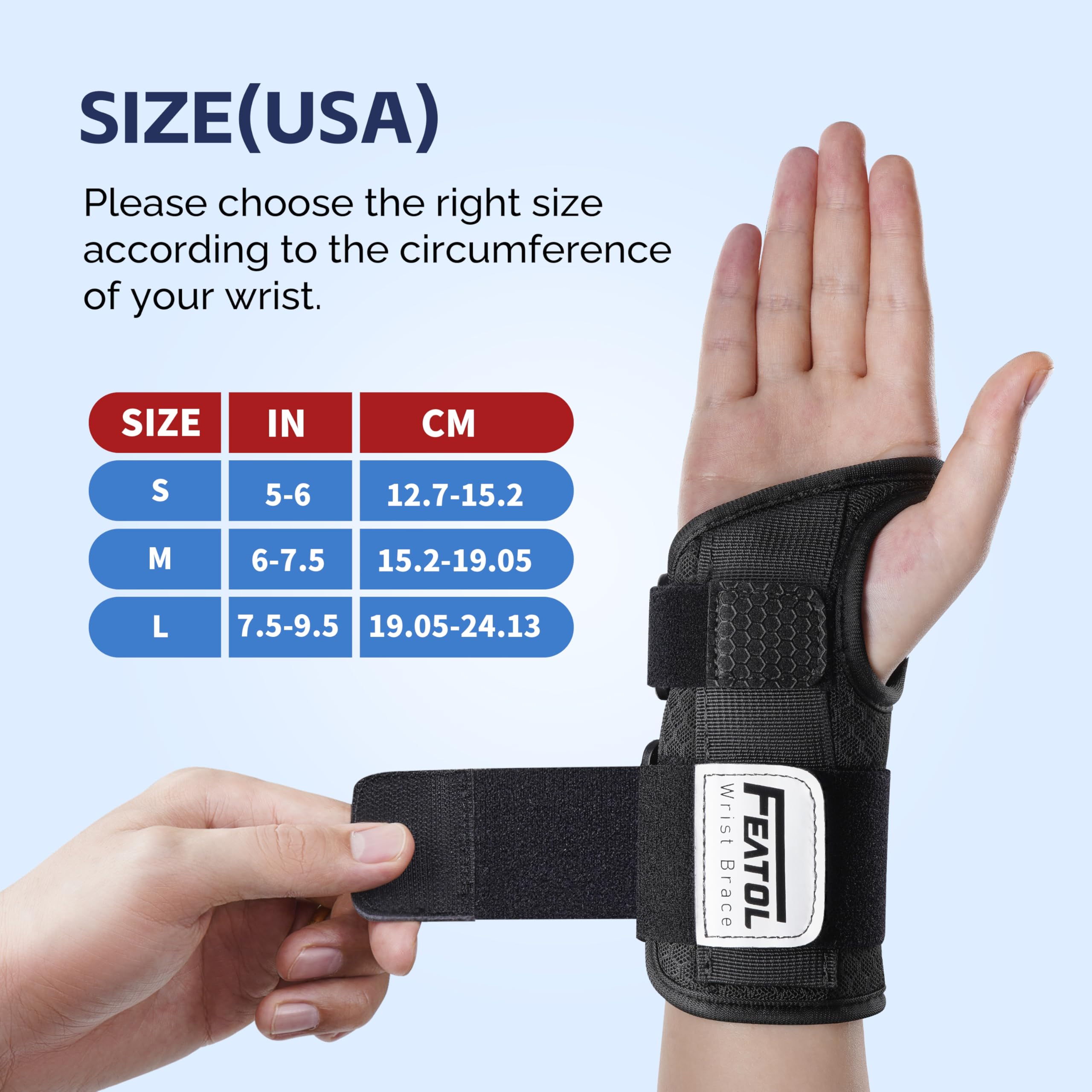 FEATOL 2-Pack Carpal Tunnel Wrist Braces with Splints
