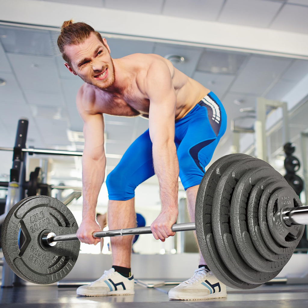 Fitvids 95 lb Olympic Cast Iron Weight Plate Set