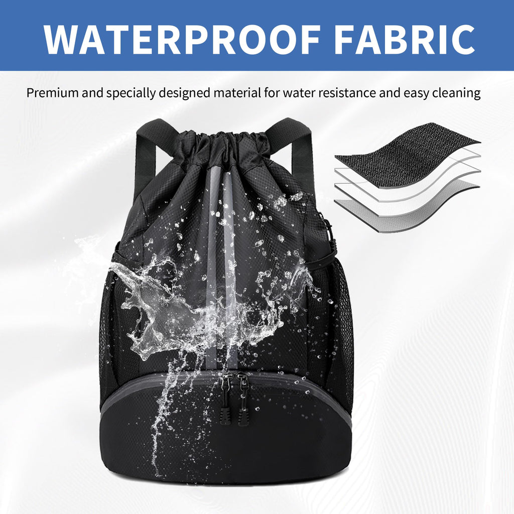 JELUTAR Drawstring Gym Backpack with Shoe Compartment
