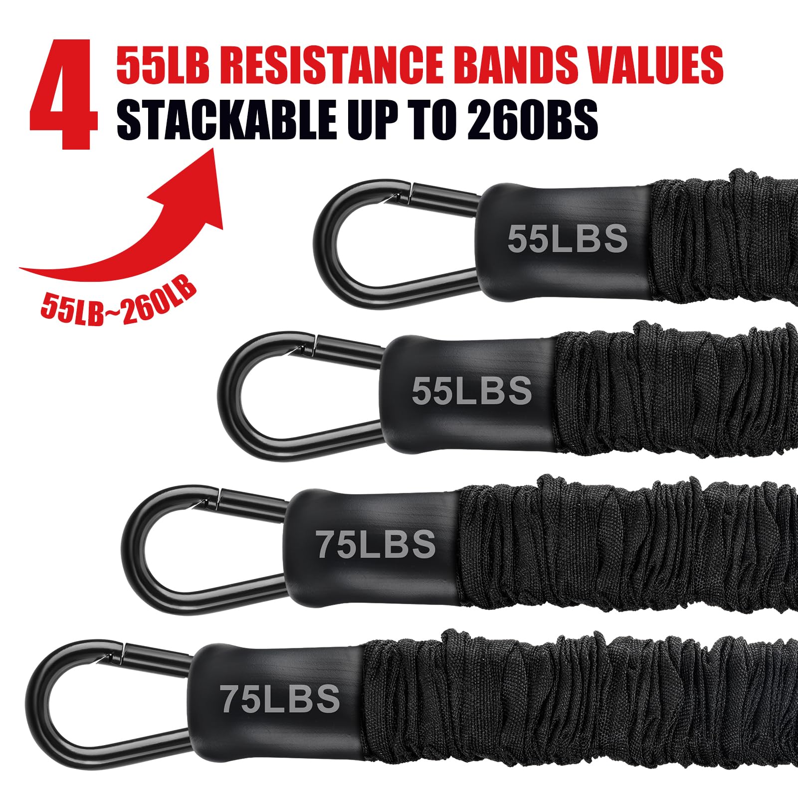 260 lb Heavy-Duty Pull-Up Assistance Band Set