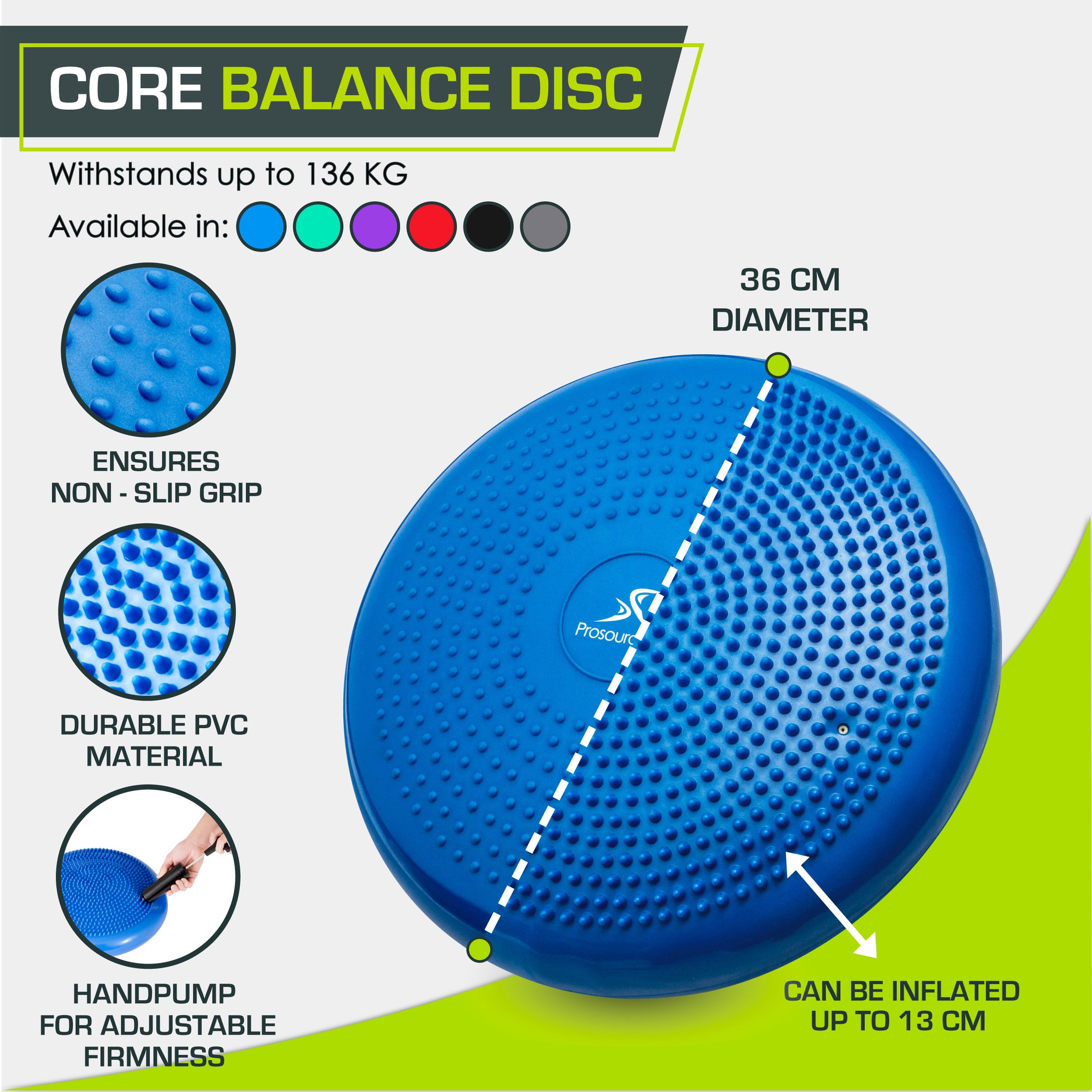 ProsourceFit 14-Inch Balance Disc Trainer with Pump