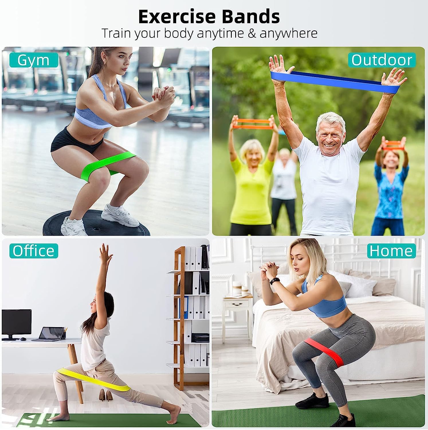 5-Pack Resistance Loop Bands for Full-Body Workouts