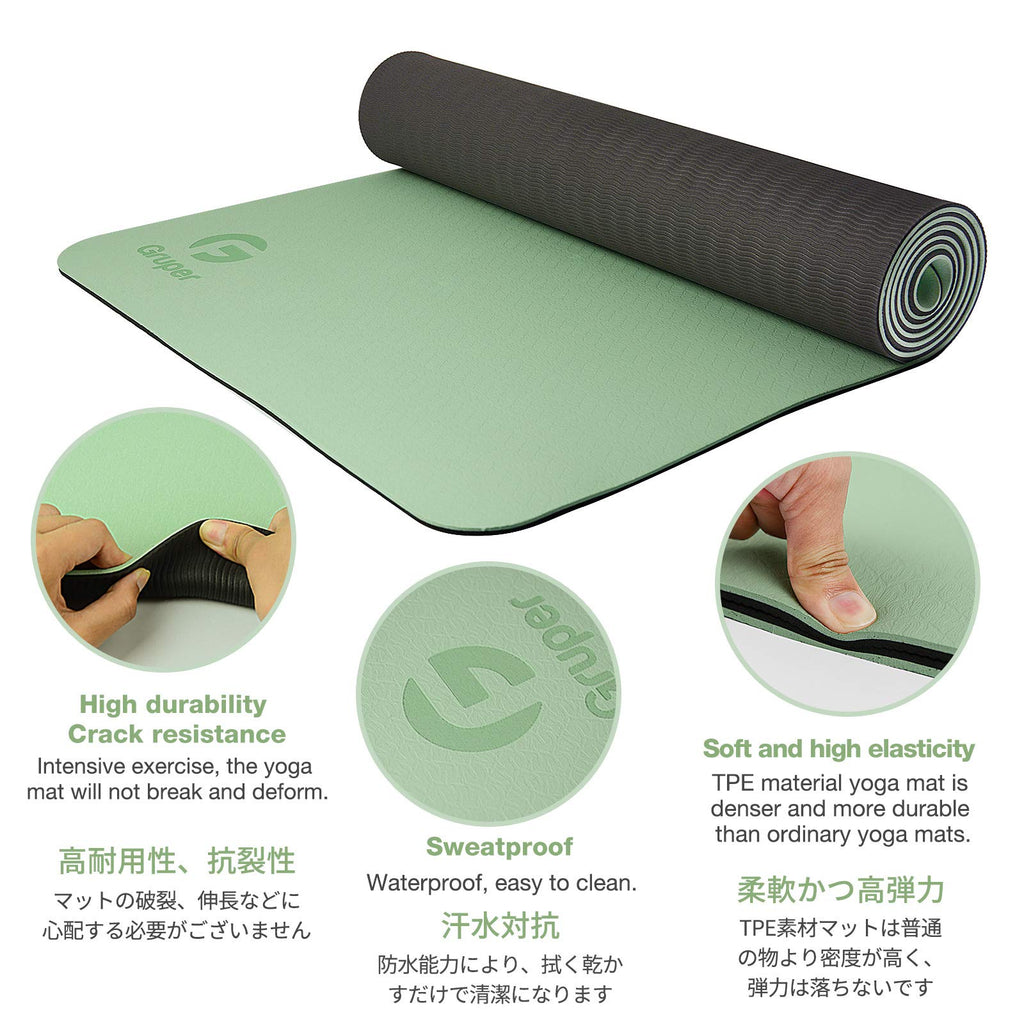 6mm Eco-Friendly Non-Slip Yoga Mat with Carrying Strap