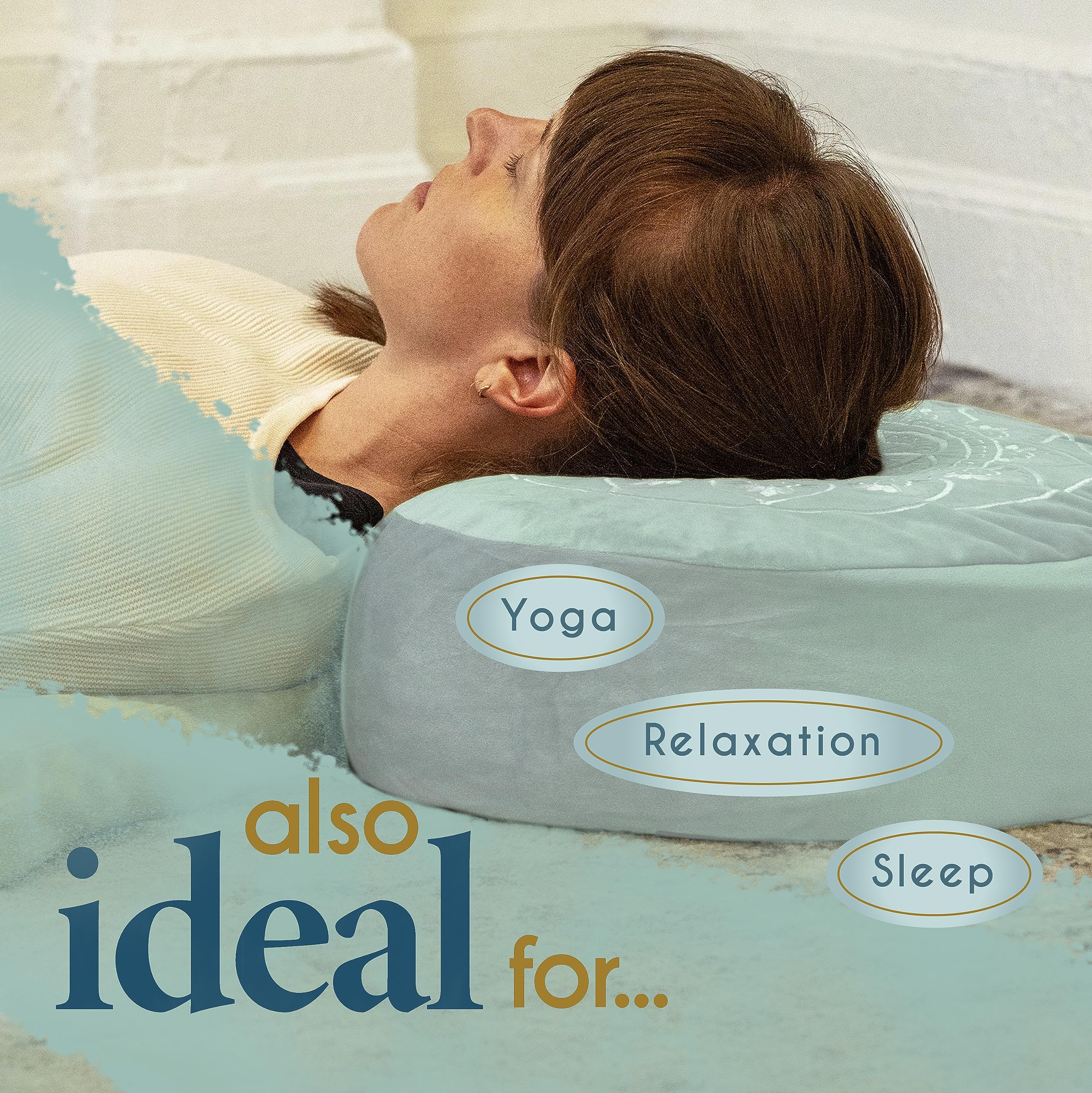 Florensi Large Velvet Meditation Cushion with Buckwheat Fill