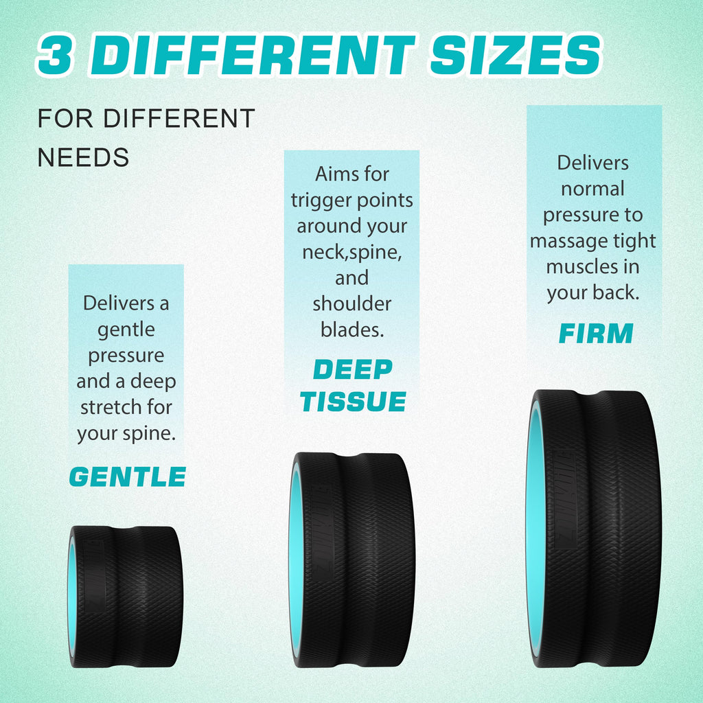 Zomyove 3-Pack Yoga Wheels for Back Stretching and Relief